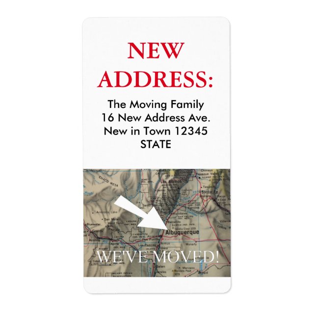 Albuquerque New Address Label (Front)