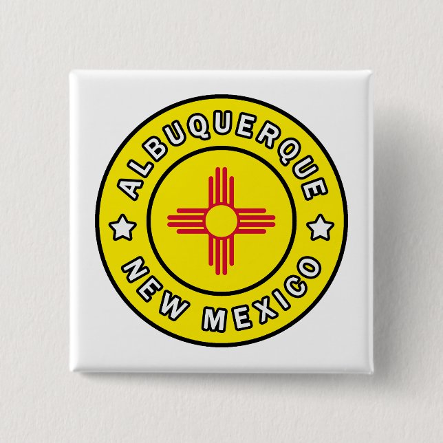 Albuquerque New Mexico 2 Inch Square Button (Front)