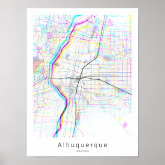 Albuquerque New Mexico Abstract Simple Map Poster