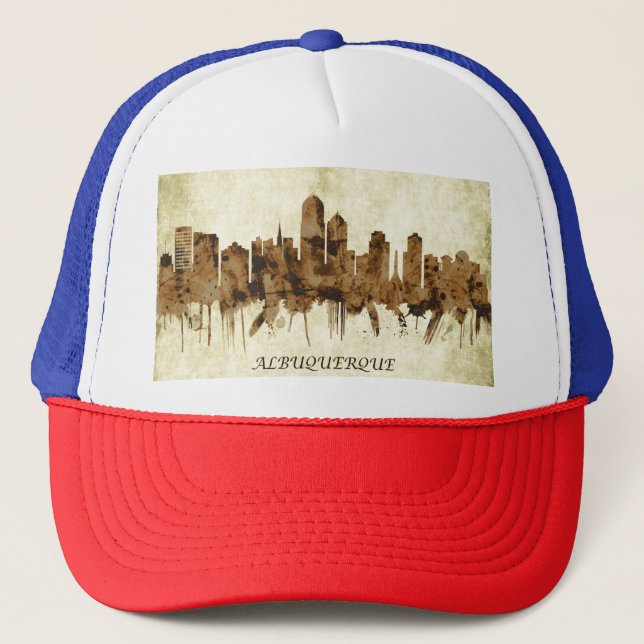 Albuquerque New Mexico Cityscape Trucker Hat (Front)