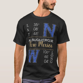 Albuquerque New mexico Latitude and Longitude T-Shirt