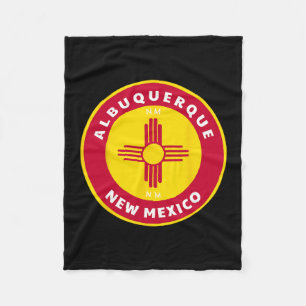 Albuquerque New Mexico Nm Zia Flag Pride Dge Souve Fleece Blanket