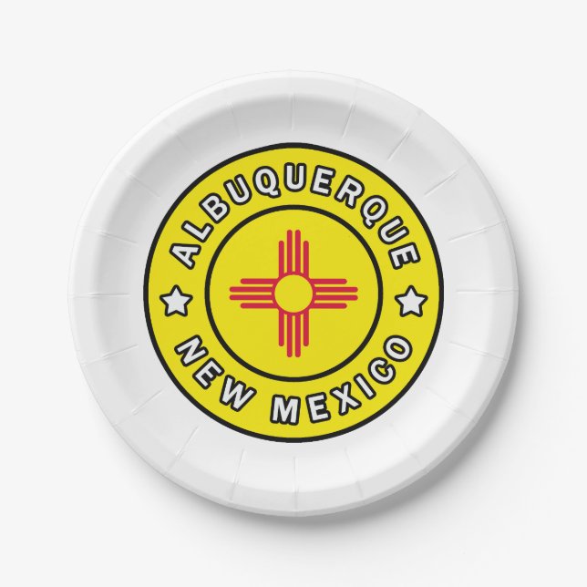 Albuquerque New Mexico Paper Plate (Front)