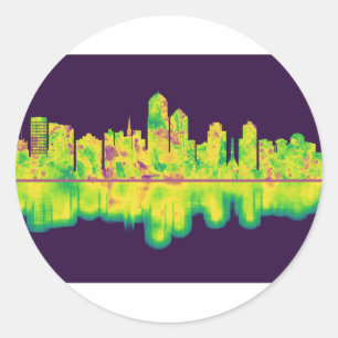 Albuquerque New Mexico Skyline Classic Round Sticker