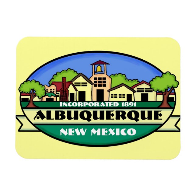 Albuquerque New Mexico town souvenir magnet (Horizontal)