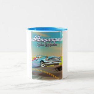 Albuquerque New Mexico travel poster. Two-Tone Coffee Mug