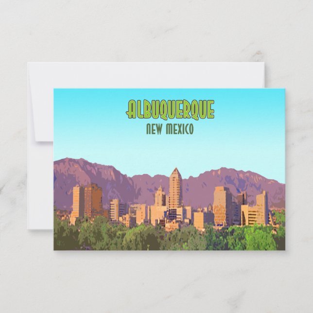 Albuquerque New Mexico Vintage Flat Card (Front)
