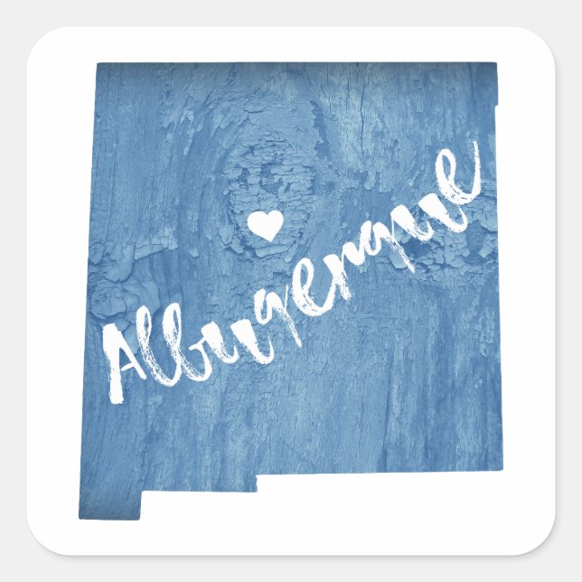 Albuquerque New Mexico Wood Grain Square Sticker (Front)