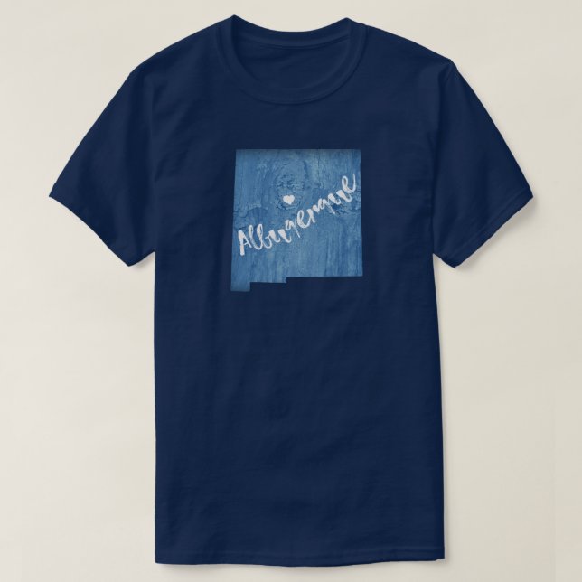 Albuquerque New Mexico Wood Grain T-Shirt (Design Front)