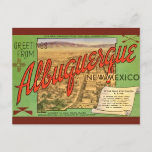 Albuquerque NM Plaza Greeting Postcard