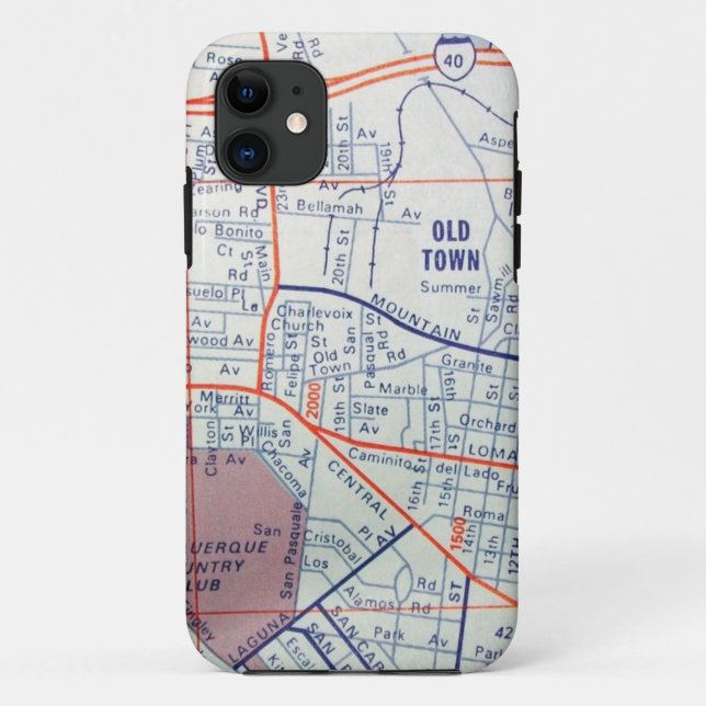 ALBUQUERQUE Vintage Map Case-Mate iPhone Case (Back)