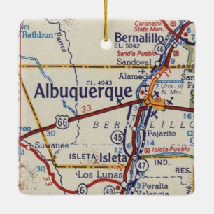 Albuquerque Vintage Map Ceramic Ornament