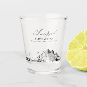 Albuquerque Wedding Favour Personalized Cheers Shot Glass
