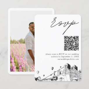Albuquerque Wedding Modern RSVP QR Code Enclosure Card