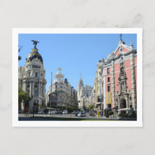 Alcala and Gran Via Street, Madrid Postcard