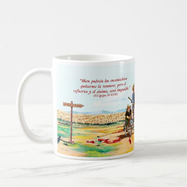 Alcalá de Henares - Cervantes & D. Quijote Coffee Mug (Left)
