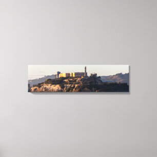 Alcatraz Island At Sunset Panoramic Canvas Print
