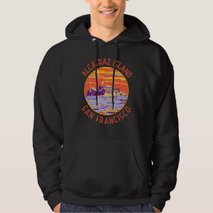 Alcatraz Island San Francisco Distressed Circle Hoodie