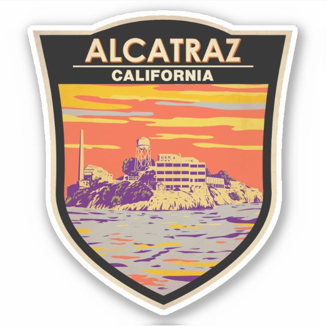 Alcatraz Island San Francisco Travel Art Vintage (Front)