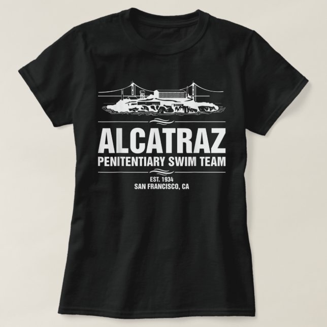 Alcatraz Penitentiary Swim Teamhirt Jail Prisoner  T-Shirt (Design Front)