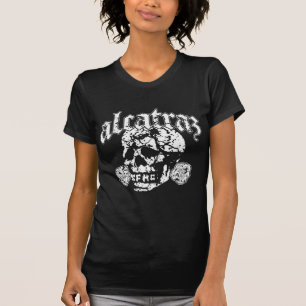 Alcatraz Skull Design Logo black T-shirt