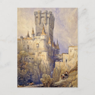 Alcazar, Segovia, Spain, painting Postcard
