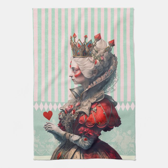 Alce in wonderland Queen of Hearts  Kitchen Towel (Vertical)