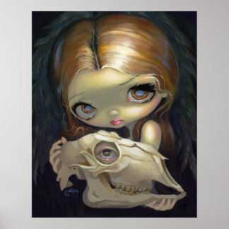 Alchemical Angel 1 ART PRINT gothic skull lowbrow
