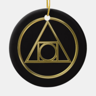Alchemical symbol ceramic ornament