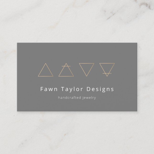 Alchemical Symbols  Grey Business Card (Front)