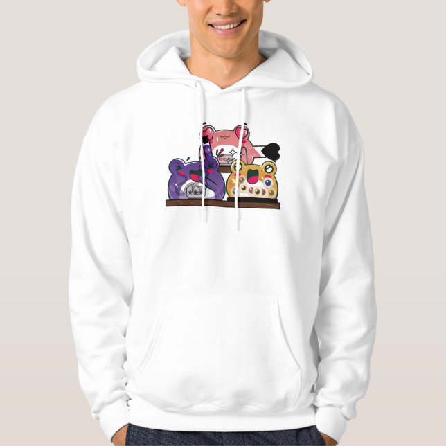 Alchemist Frog Trio - Magic Potions & Spells Hoodie (Front)