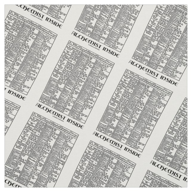Alchemist Inside Medieval Chemistry Psyche Humour Fabric (Swatch)