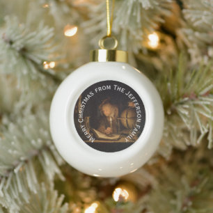 Alchemist Philosopher Reading Personalized Ceramic Ball Christmas Ornament