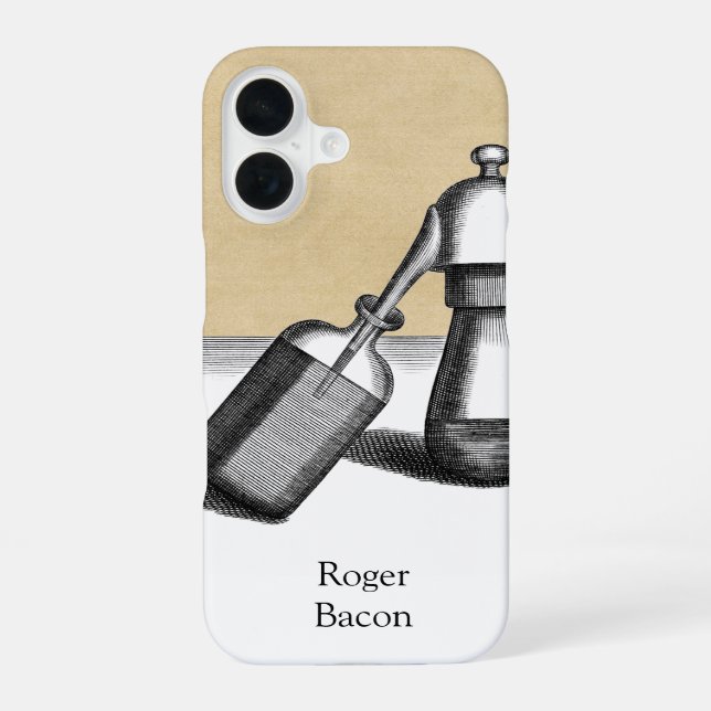Alchemy Alembic Flask with Name iPhone 16 Case (Back)