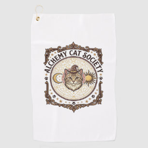Alchemy Cat Society Cat Alchemy Vintage Vector Art Golf Towel