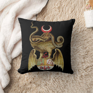 Alchemy Dragon  Vintage Illustration  Throw Pillow