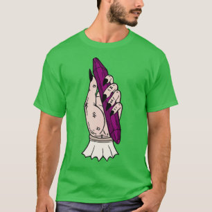 Alchemy Hand with Crystal Dark Arts Pagan T-Shirt