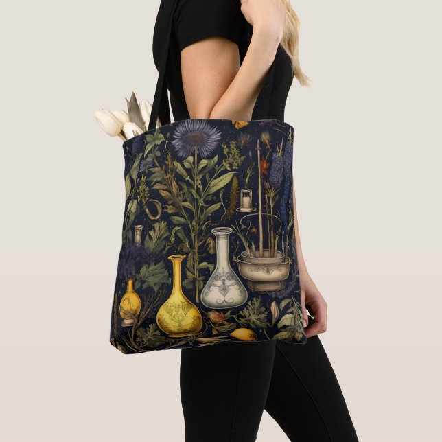 Alchemy Magic Herbs Tote Bag (Close Up)