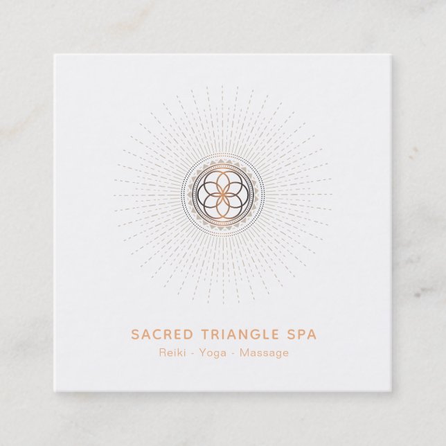 *~* Alchemy Mandala Shaman Sacred Geometry Square Business Card (Front)