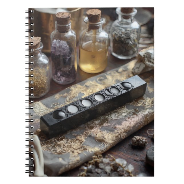 Alchemy Moon Phases Apothecary Notebook (Front)