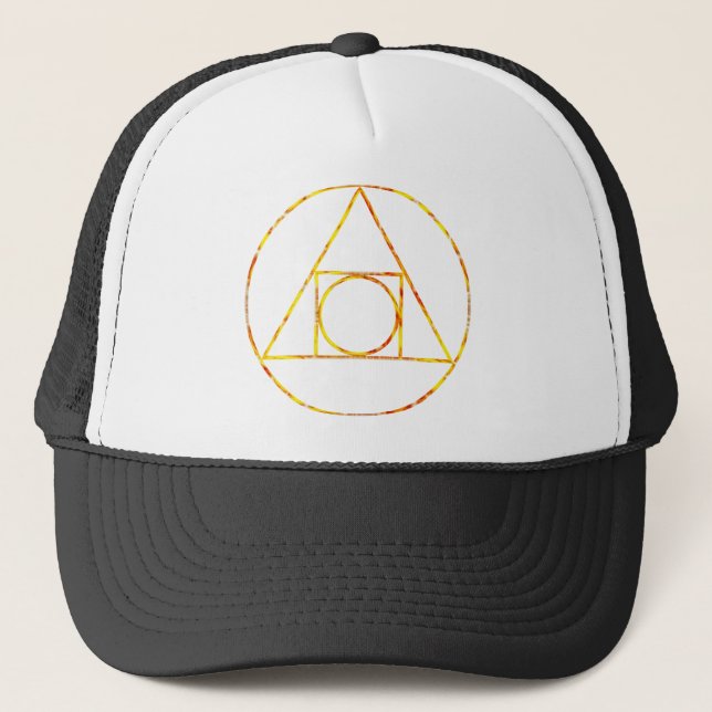 Alchemy, squaring the circle trucker hat (Front)
