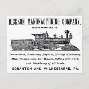 Alco - Dickson Manufacturing Company 1856 Postcard