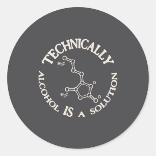 Alcohol A Solution Classic Round Sticker