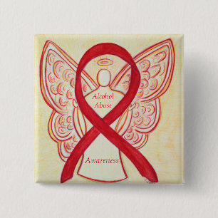 Alcohol Abuse Awareness Ribbon Angel Custom Pin