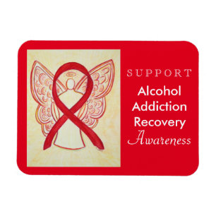 Alcohol Addiction Recovery Awareness Ribbon Magnet