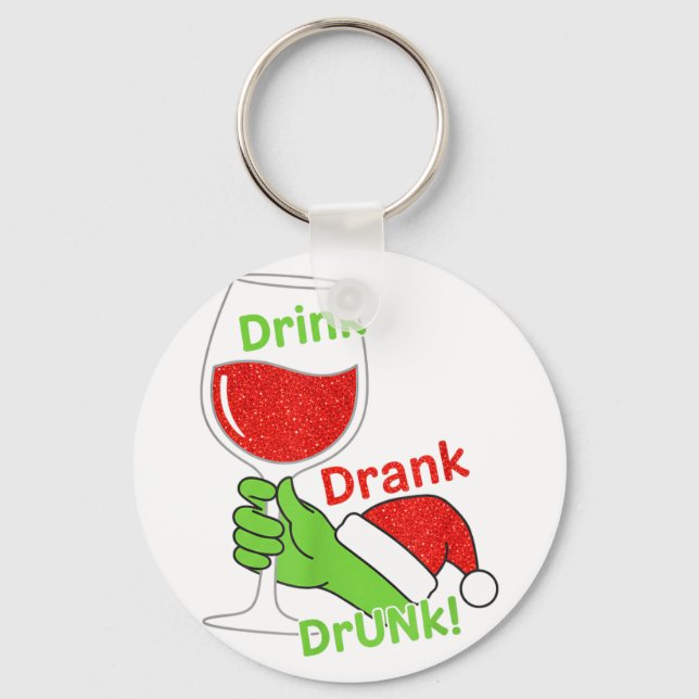 Alcohol &amp; Tails Drink Drank Drunk! Funny Chris Keychain (Front)
