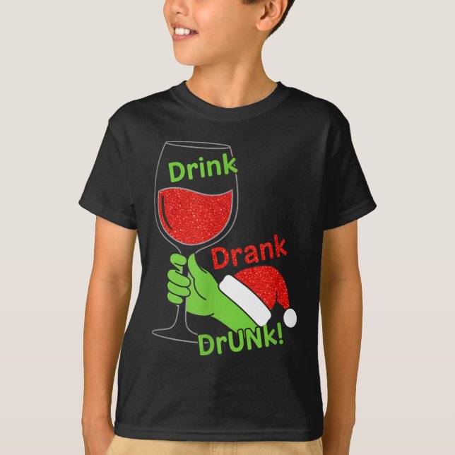 Alcohol &amp; Tails Drink Drank Drunk! Funny Chris T-Shirt (Front)