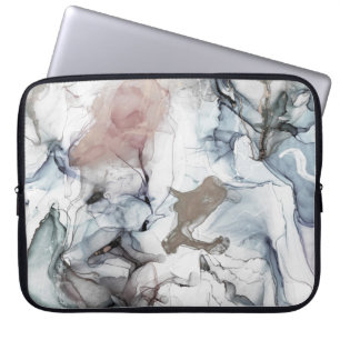 Alcohol Background. Grey and Black Stains. Ice Bac Laptop Sleeve