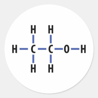 alcohol compound classic round sticker