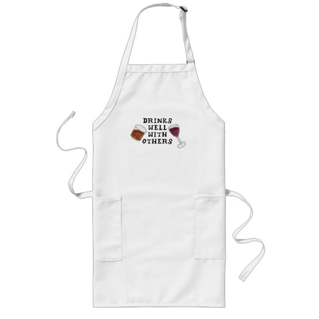 Alcohol Drinks Well With Others Funny Apron (Front)